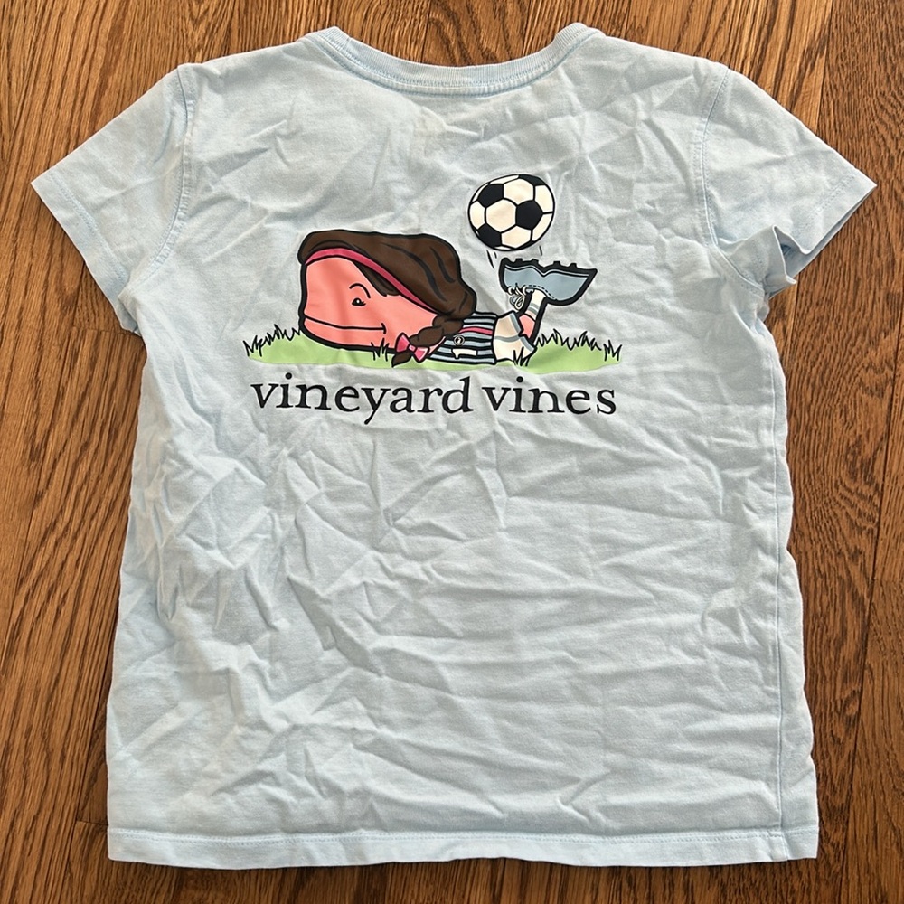 Vineyard Vines Soccer Whale Tee Shirt, Girls M